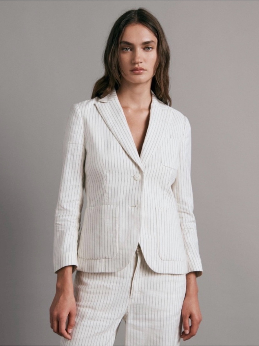 NWOT Rag & Bone Nancy Striped Single Breasted Blazer Linen XS